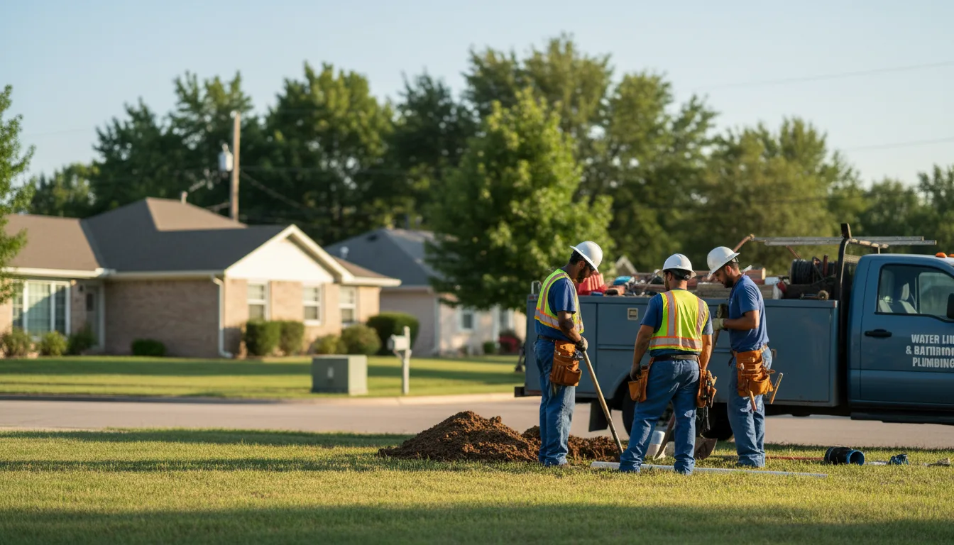 Residential water line and bathroom plumbing service in Bern, KS